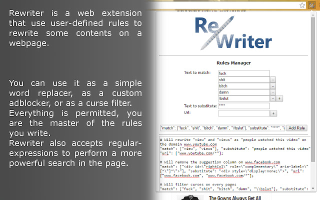 Rewriter chrome谷歌浏览器插件_扩展第1张截图