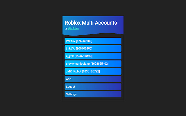 Roblox Multi Accounts chrome谷歌浏览器插件_扩展第1张截图
