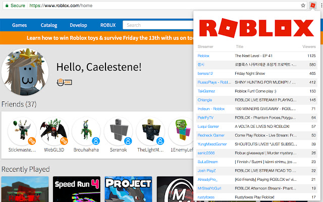 Roblox Stream Browser chrome谷歌浏览器插件_扩展第1张截图