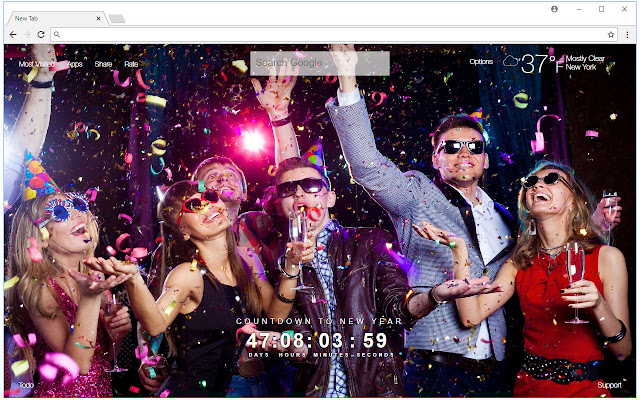 New Year Countdown Wallpaper HD Custom NewTab chrome谷歌浏览器插件_扩展第4张截图