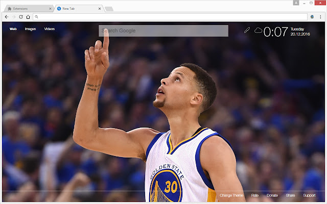 NBA Golden State Warriors Wallpaper HD NewTab chrome谷歌浏览器插件_扩展第3张截图