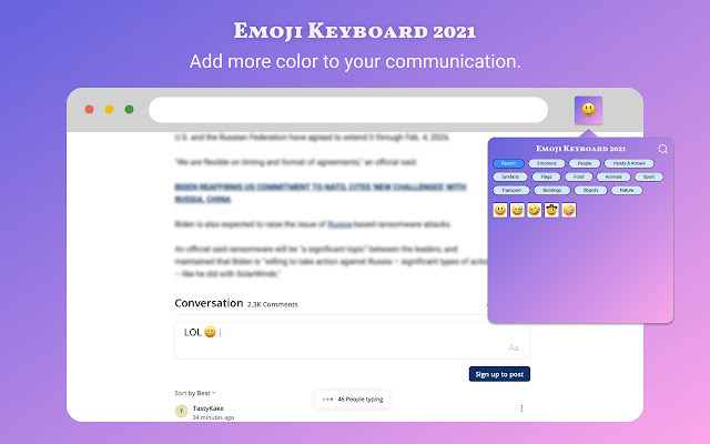 Emoji Keyboard 2021 - for Chrome Browser chrome谷歌浏览器插件_扩展第1张截图