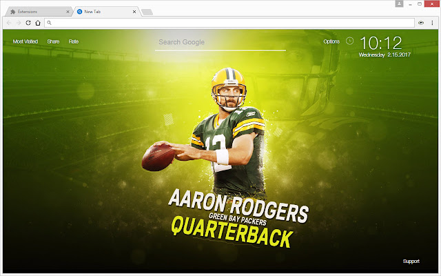 NFL Green Bay Packers Wallpaper Custom NewTab chrome谷歌浏览器插件_扩展第3张截图