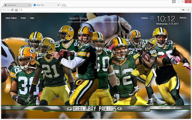 NFL Green Bay Packers Wallpaper Custom NewTab chrome谷歌浏览器插件_扩展第5张截图