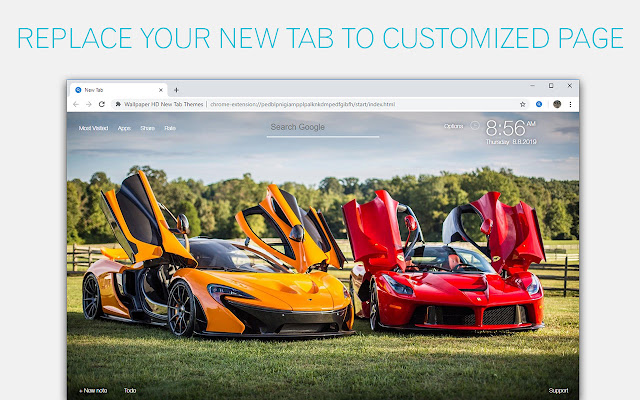 Cars Custom Lambo Ferrari GTR BMW Car New Tab chrome谷歌浏览器插件_扩展第1张截图