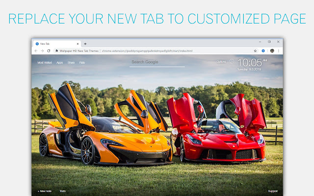 Sports Cars & Super Cars Wallpapers HD NewTab chrome谷歌浏览器插件_扩展第1张截图