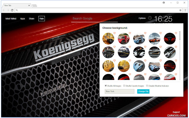 Koenigsegg Cars Backgrounds HD Custom New Tab chrome谷歌浏览器插件_扩展第1张截图