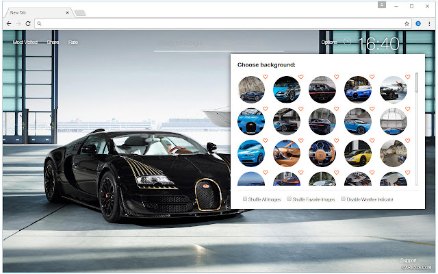 Bugatti Sports Cars Wallpapers Custom New Tab chrome谷歌浏览器插件_扩展第1张截图