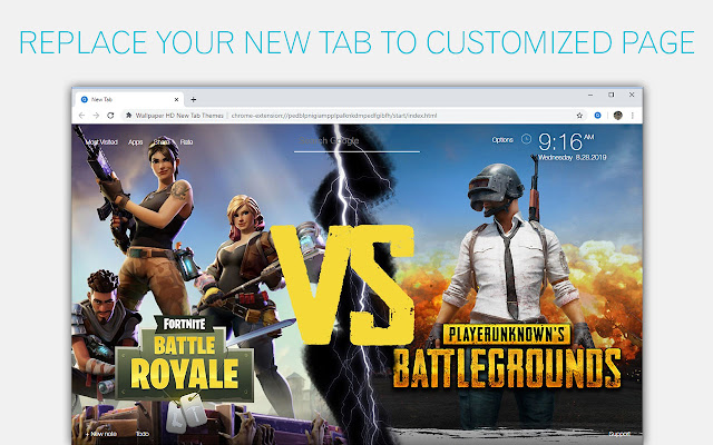 Fortnite Vs PUBG Custom Battle Royale New Tab chrome谷歌浏览器插件_扩展第1张截图