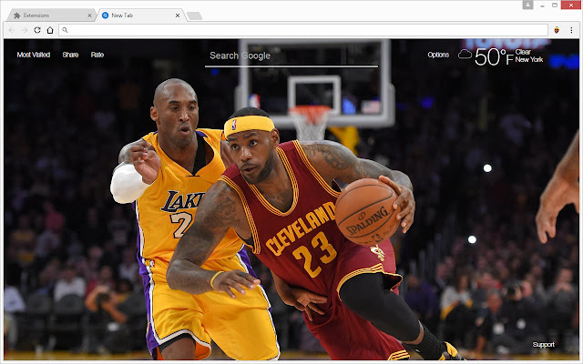 NBA LeBron James Wallpapers HD Custom New Tab chrome谷歌浏览器插件_扩展第4张截图