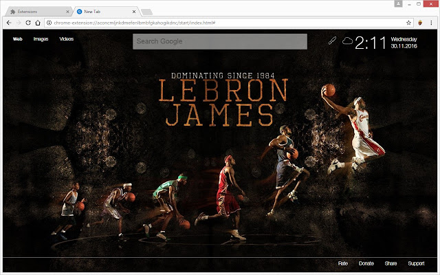 NBA LeBron James Wallpapers HD Custom New Tab chrome谷歌浏览器插件_扩展第5张截图