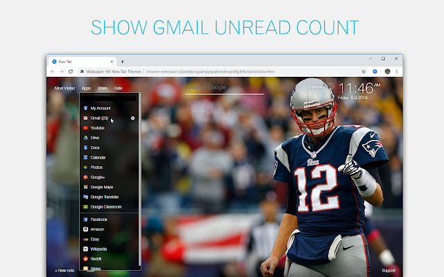 NFL New England Patriots Wallpapers HD NewTab chrome谷歌浏览器插件_扩展第2张截图