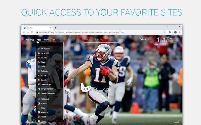 NFL New England Patriots Wallpapers HD NewTab chrome谷歌浏览器插件_扩展第4张截图
