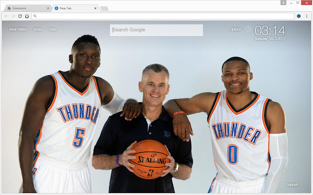 NBA Oklahoma City Thunder Custom OKC New Tab chrome谷歌浏览器插件_扩展第1张截图