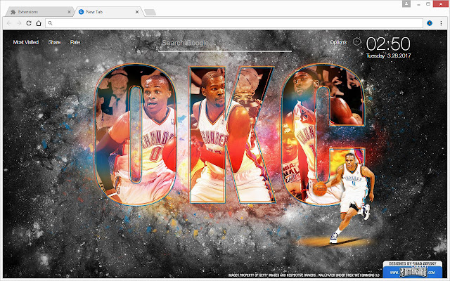 NBA Oklahoma City Thunder Custom OKC New Tab chrome谷歌浏览器插件_扩展第3张截图