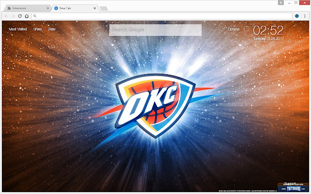 NBA Oklahoma City Thunder Custom OKC New Tab chrome谷歌浏览器插件_扩展第5张截图