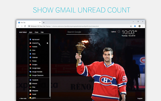 NHL Montreal Canadiens Backgrounds HD New Tab chrome谷歌浏览器插件_扩展第2张截图