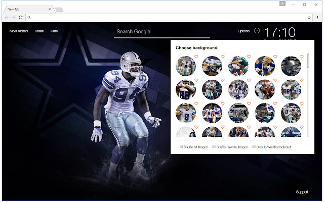 NFL Dallas Cowboys Wallpaper HD Custom NewTab chrome谷歌浏览器插件_扩展第3张截图