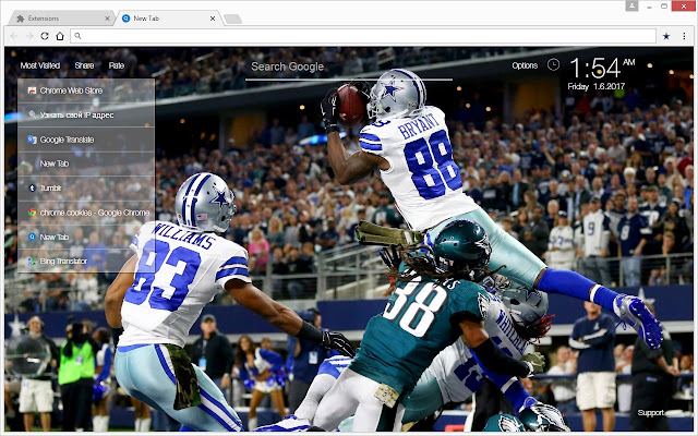 NFL Dallas Cowboys Wallpaper HD Custom NewTab chrome谷歌浏览器插件_扩展第5张截图