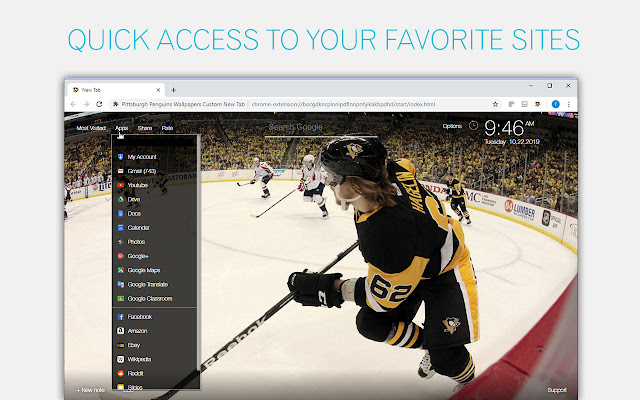 NHL Pittsburgh Penguins Wallpapers HD New Tab chrome谷歌浏览器插件_扩展第4张截图