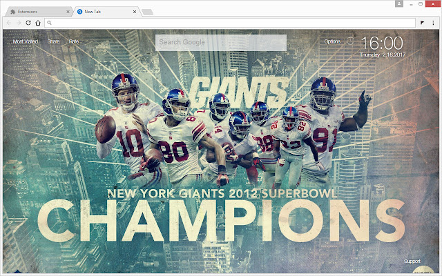 NFL New York Giants Wallpapers Custom New Tab chrome谷歌浏览器插件_扩展第1张截图