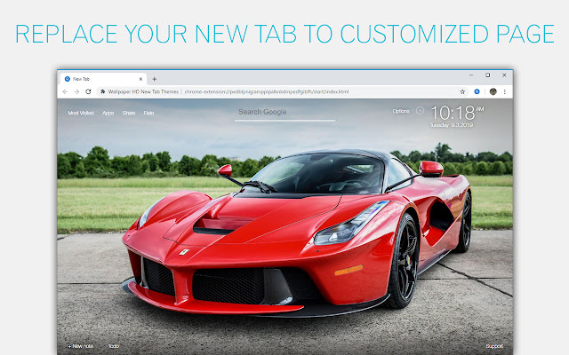 Ferrari Wallpapers Sports Cars Custom New Tab chrome谷歌浏览器插件_扩展第1张截图