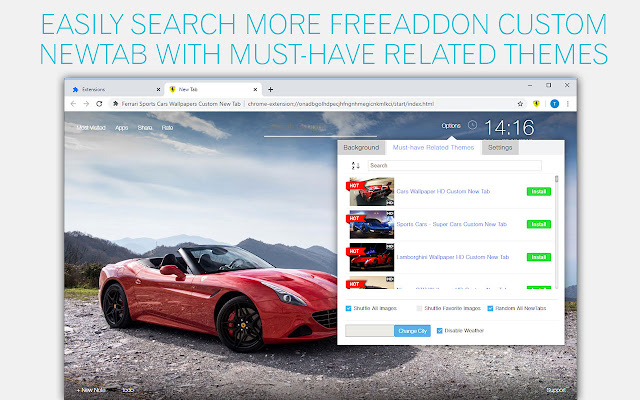 Ferrari Wallpapers Sports Cars Custom New Tab chrome谷歌浏览器插件_扩展第3张截图