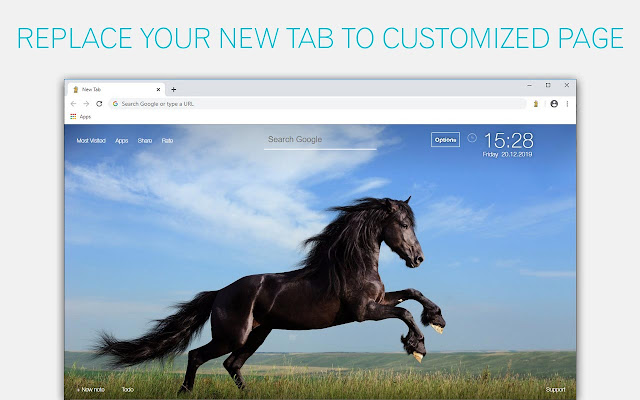 Horses Wallpapers New Tab by freeaddon.com chrome谷歌浏览器插件_扩展第1张截图