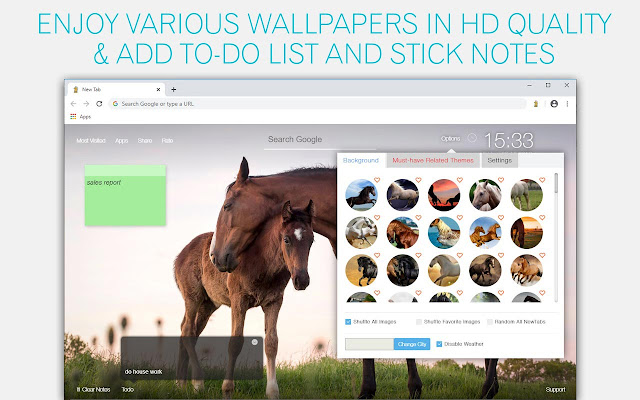 Horses Wallpapers New Tab by freeaddon.com chrome谷歌浏览器插件_扩展第2张截图