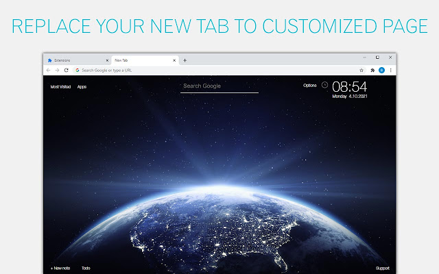 Space Galaxy Wallpaper NewTab - freeaddon.com chrome谷歌浏览器插件_扩展第1张截图