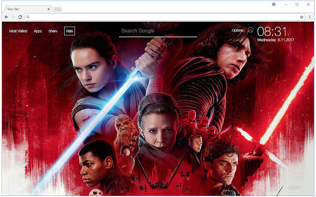 Star Wars The Last Jedi - Starwars New Tab chrome谷歌浏览器插件_扩展第2张截图