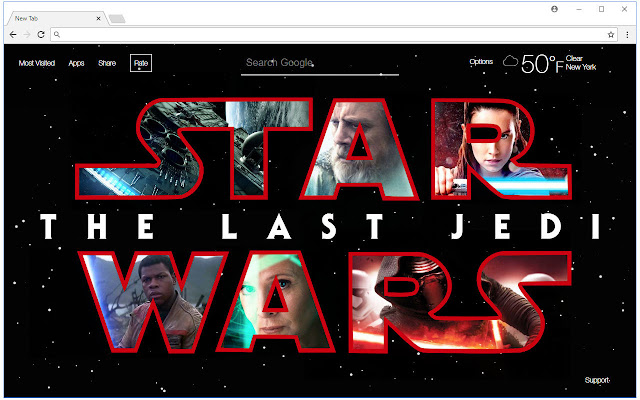 Star Wars The Last Jedi - Starwars New Tab chrome谷歌浏览器插件_扩展第3张截图