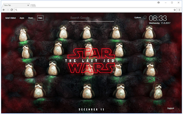Star Wars The Last Jedi - Starwars New Tab chrome谷歌浏览器插件_扩展第4张截图
