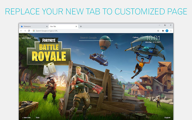 Fortnite Backgrounds HD Battle Royale New Tab chrome谷歌浏览器插件_扩展第1张截图