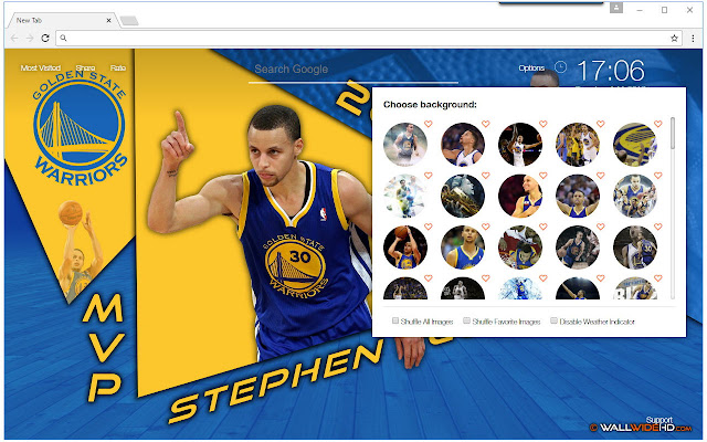 NBA Stephen Curry Wallpapers HD Custom NewTab chrome谷歌浏览器插件_扩展第2张截图