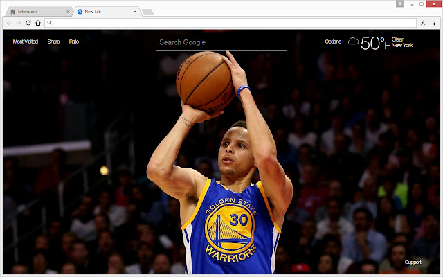 NBA Stephen Curry Wallpapers HD Custom NewTab chrome谷歌浏览器插件_扩展第5张截图