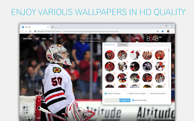 NHL Chicago Blackhawks Backgrounds HD New Tab chrome谷歌浏览器插件_扩展第3张截图