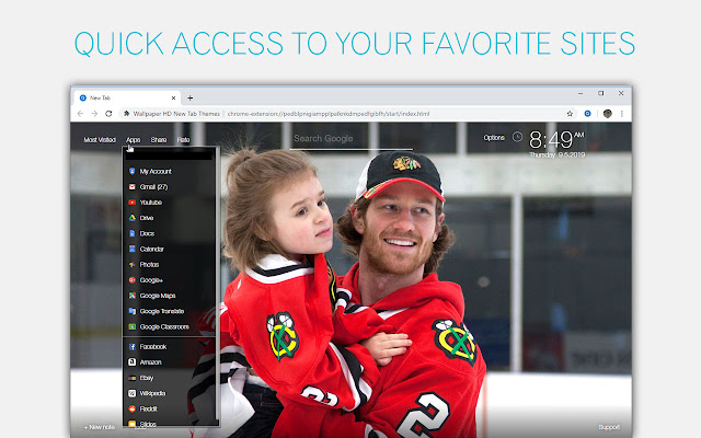 NHL Chicago Blackhawks Backgrounds HD New Tab chrome谷歌浏览器插件_扩展第4张截图