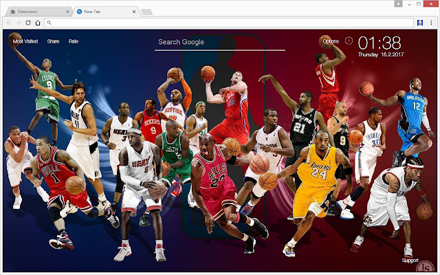 NBA All Stars Wallpapers HD Basketball NewTab chrome谷歌浏览器插件_扩展第4张截图