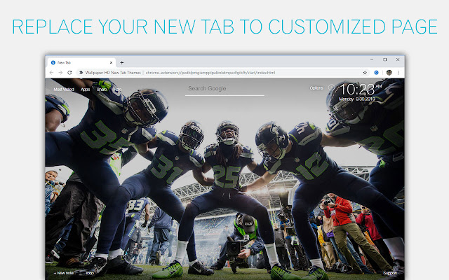 NFL Seattle Seahawks Wallpaper Custom New Tab chrome谷歌浏览器插件_扩展第1张截图