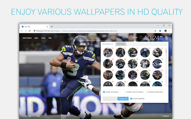 NFL Seattle Seahawks Wallpaper Custom New Tab chrome谷歌浏览器插件_扩展第3张截图