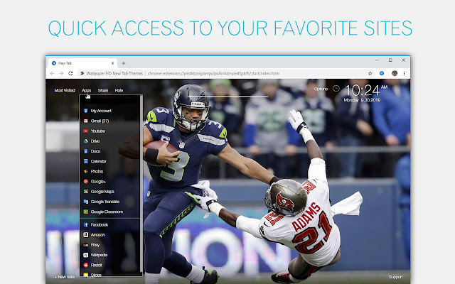 NFL Seattle Seahawks Wallpaper Custom New Tab chrome谷歌浏览器插件_扩展第4张截图