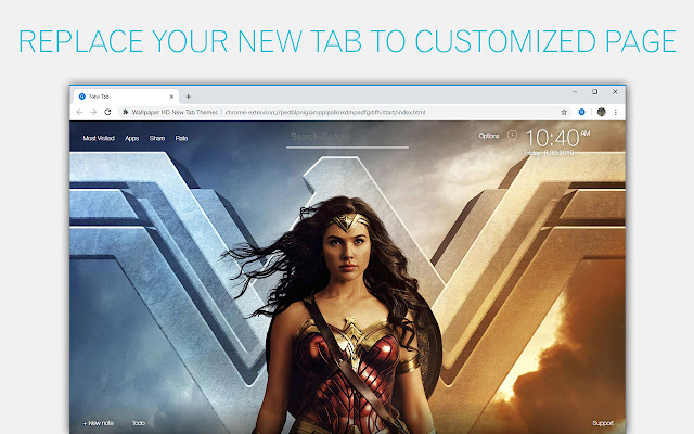 Wonder Woman Wallpaper NewTab - freeaddon.com chrome谷歌浏览器插件_扩展第1张截图