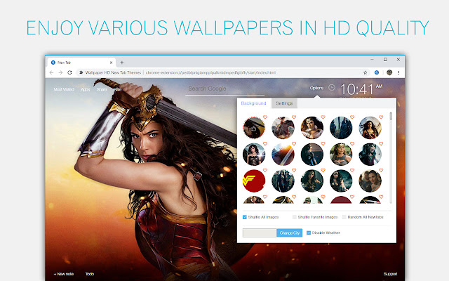 Wonder Woman Wallpaper NewTab - freeaddon.com chrome谷歌浏览器插件_扩展第2张截图