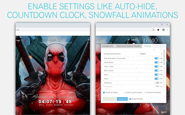 Deadpool Backgrounds HD Custom Marvel New Tab chrome谷歌浏览器插件_扩展第4张截图
