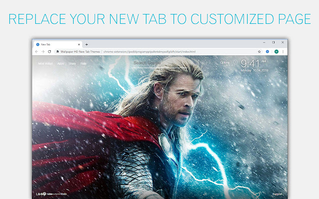 Thor Wallpaper Marvel New Tab - freeaddon.com chrome谷歌浏览器插件_扩展第1张截图