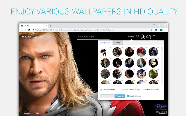 Thor Wallpaper Marvel New Tab - freeaddon.com chrome谷歌浏览器插件_扩展第2张截图