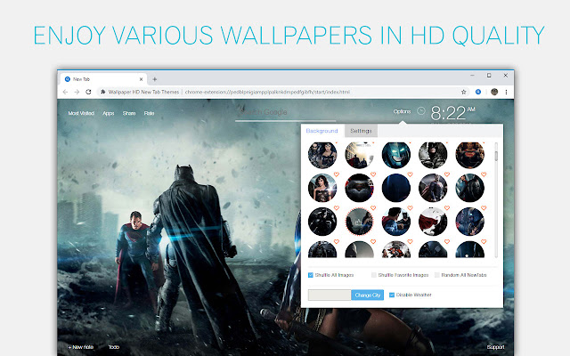Batman-vs-Superman Wallpaper HD Custom NewTab chrome谷歌浏览器插件_扩展第2张截图