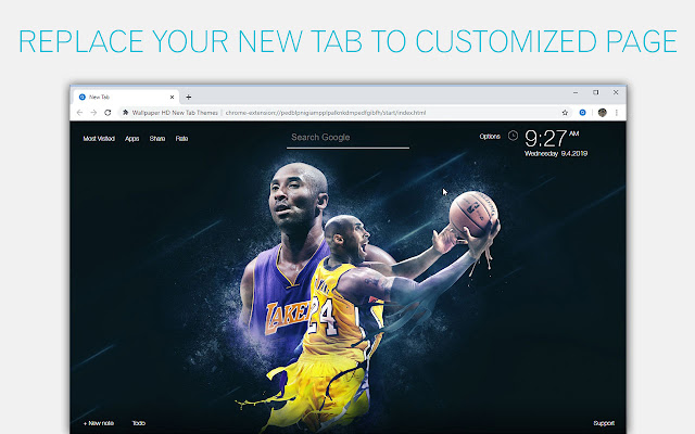 NBA Kobe Bryant Wallpapers Black Mamba NewTab chrome谷歌浏览器插件_扩展第1张截图