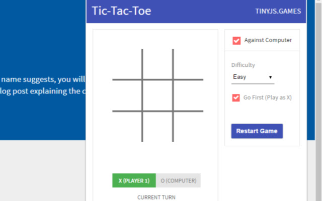 TicTacToe by tinyjs.games chrome谷歌浏览器插件_扩展第1张截图